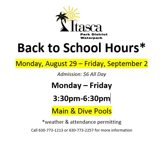 Waterpark Hours 8 29 to 9 2